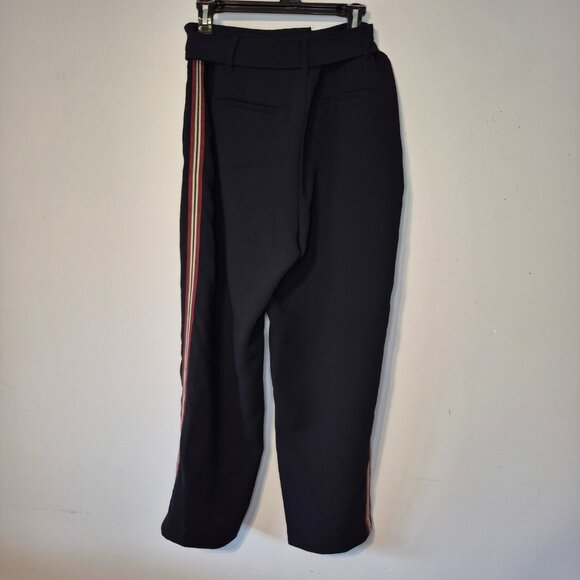 Aritzia Wilfred Jallade Tuxedo Side Stripe Tie Waist Pants Size 12 - Picture 6 of 9